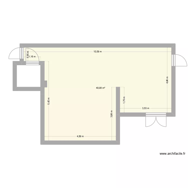 BOULANGERIE FILLIEVRES. Plan de 1 pièce et 49 m²