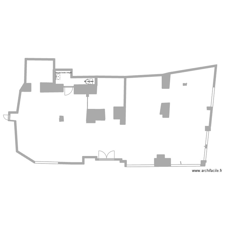 PLAN AVANT TRAVAUX 2. Plan de 3 pièces et 3 m2