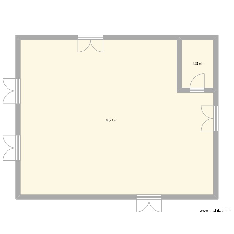 application 2. Plan de 2 pièces et 92 m2