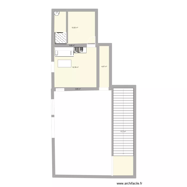 maison numero 1. Plan de 6  et 53 m²