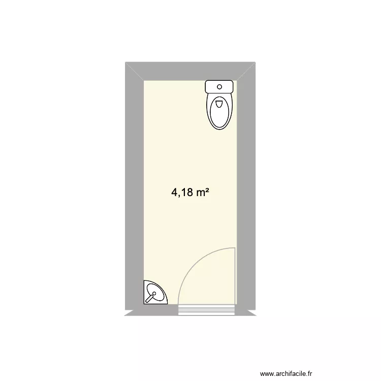 IME Jade &eacute;tage WC adulte. Plan de 1  et 4 m²