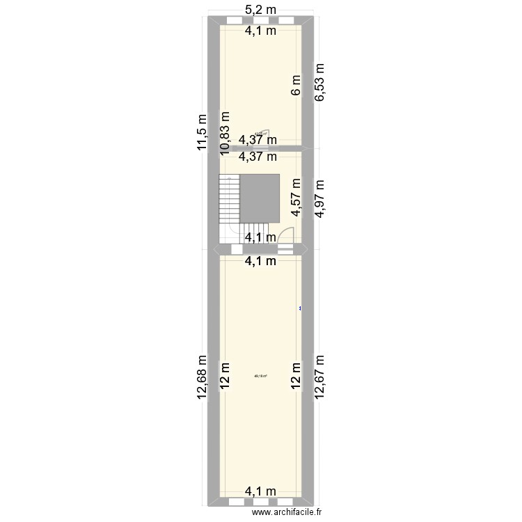epouses. Plan de 2 pièces et 108 m2