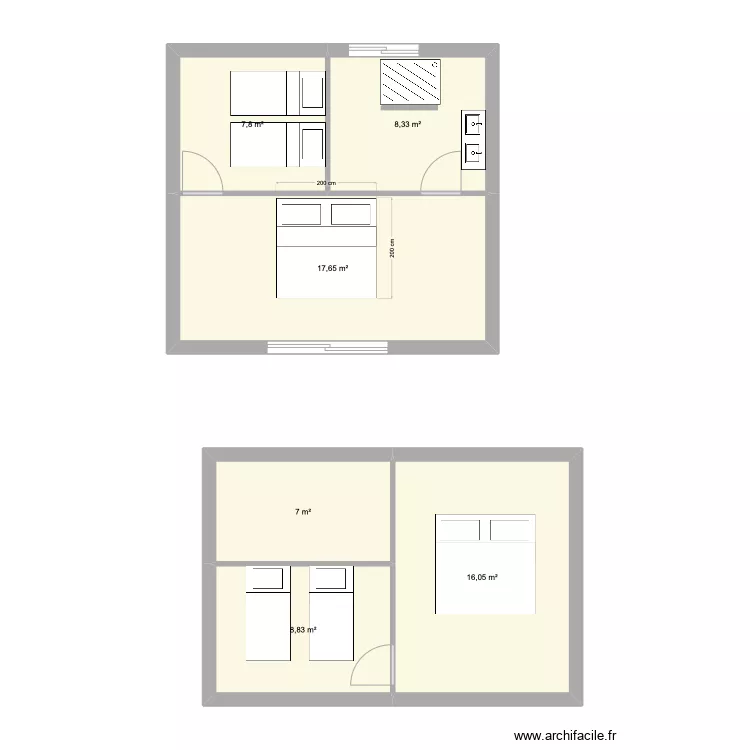 AVEC CHAMBRE. Plan de 
