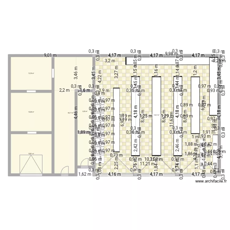 superette alzadd. Plan de 6 pièces et 265 m²