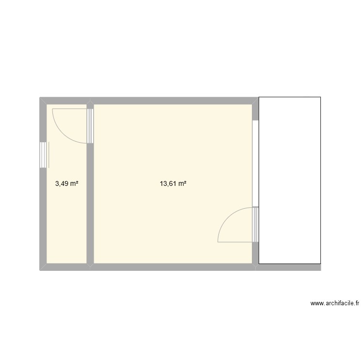 WILL 1. Plan de 2 pièces et 17 m2