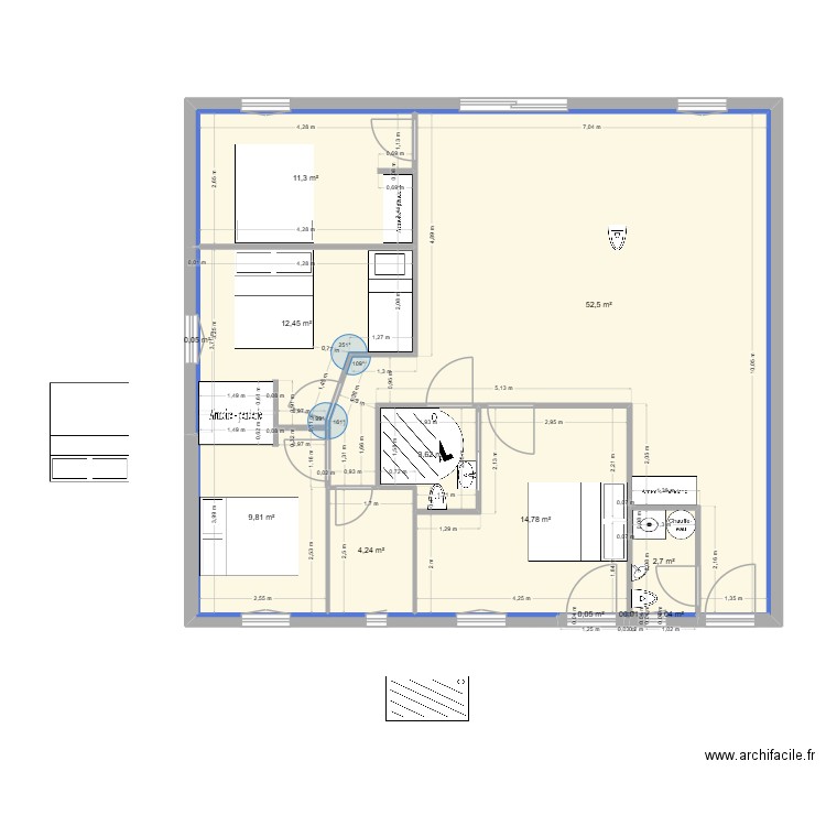 Pontacq WC entrée longueur. Plan de 13 pièces et 112 m2