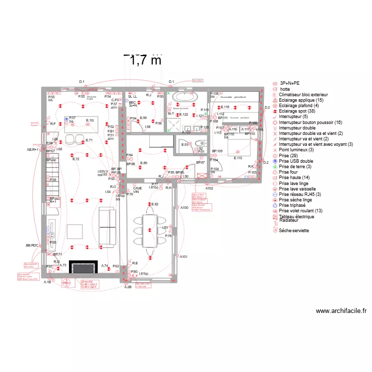 rdc. Plan de 5  et 34 m²