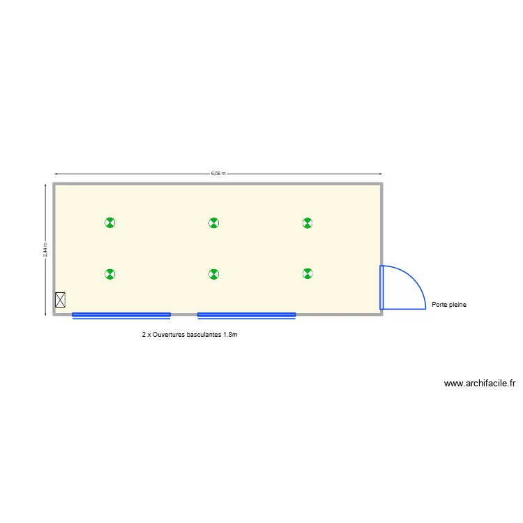 V530. Plan de 1  et 14 m²