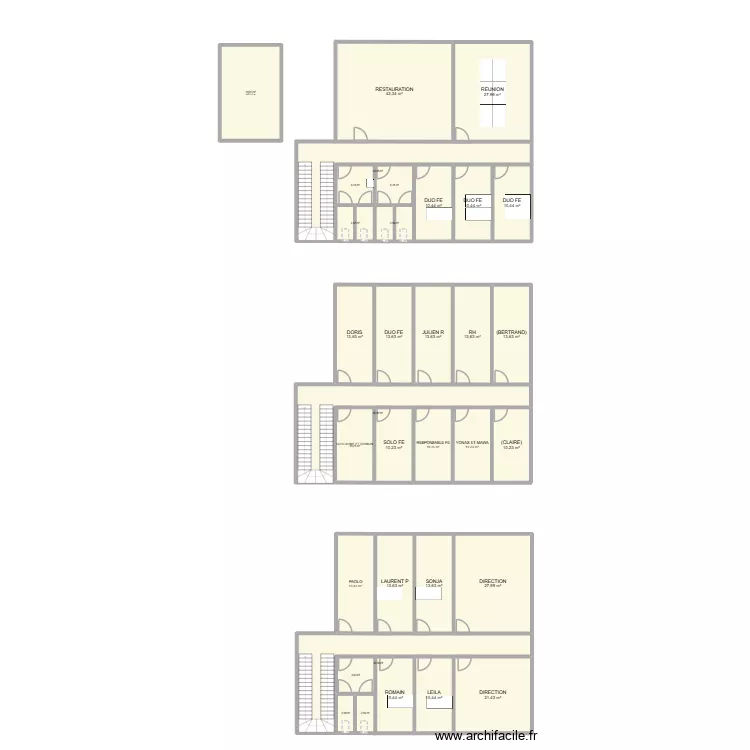 BM IRAM. Plan de 33  et 470 m²