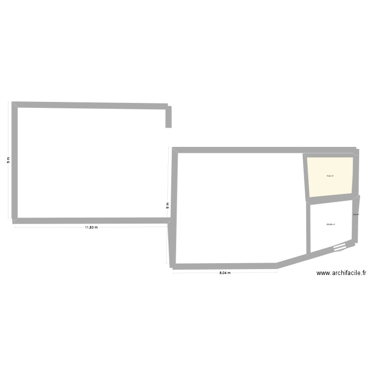jdominique. Plan de 3 pièces et 22 m2