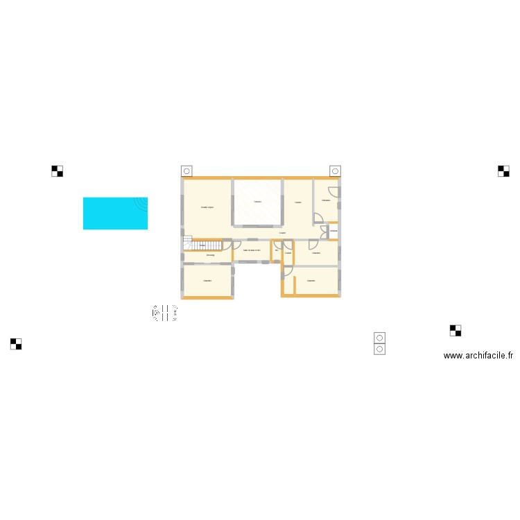 plan final parquet- réduction façade- pour grande impression. Plan de 20 pièces et 175 m2