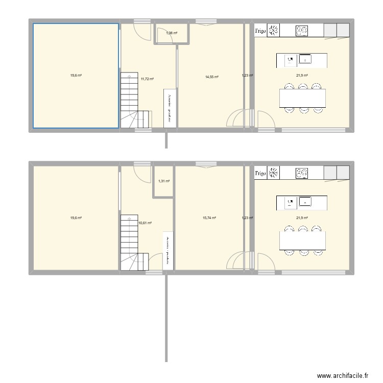 Lucien Reinette. Plan de 12 pièces et 141 m2