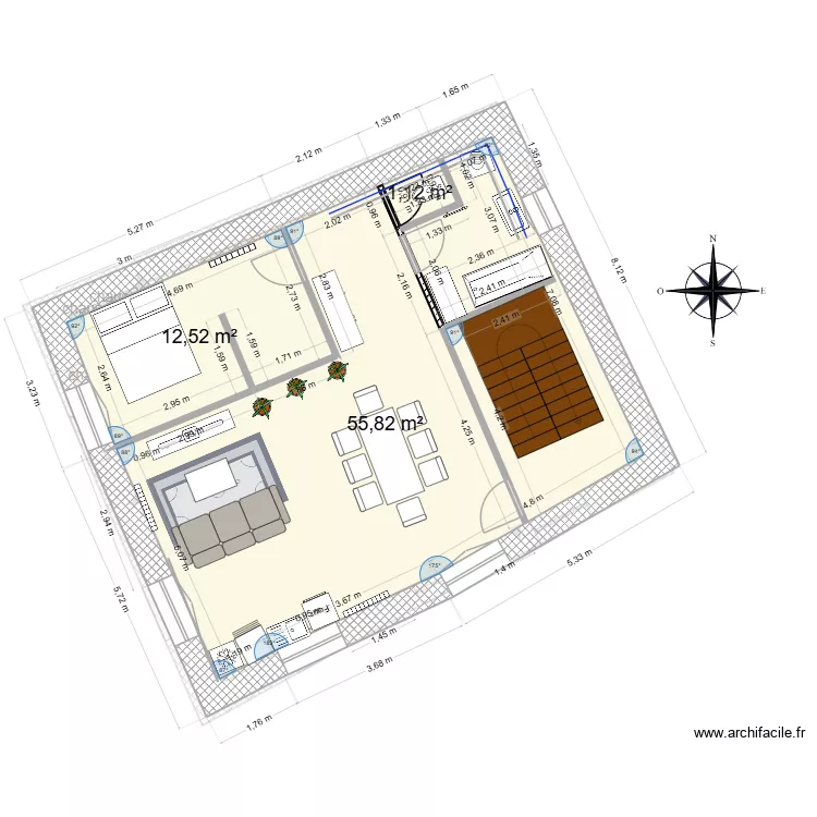 mairie avec angles cuisine Sud. Plan de 15 et 171 m² mairie avec angles cuisine Sud. Plan de 15 et 171 m²