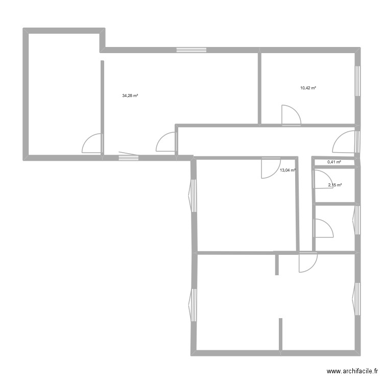 modif1. Plan de 5 pièces et 60 m2