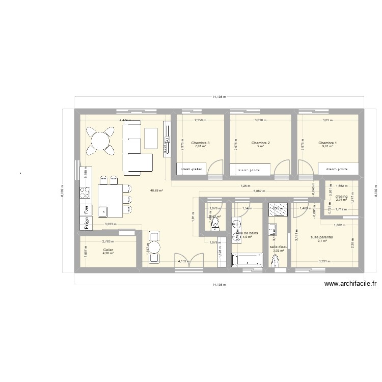 Plan de maison. Plan de 0 pièce et 0 m2
