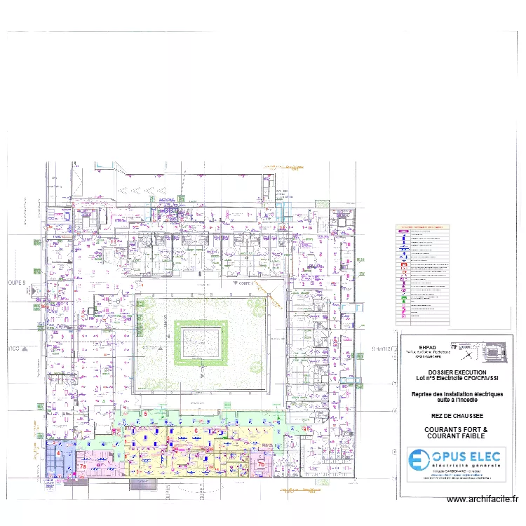 EHPAD RDC CFO (PRISES). Plan de 5  et 469 m²