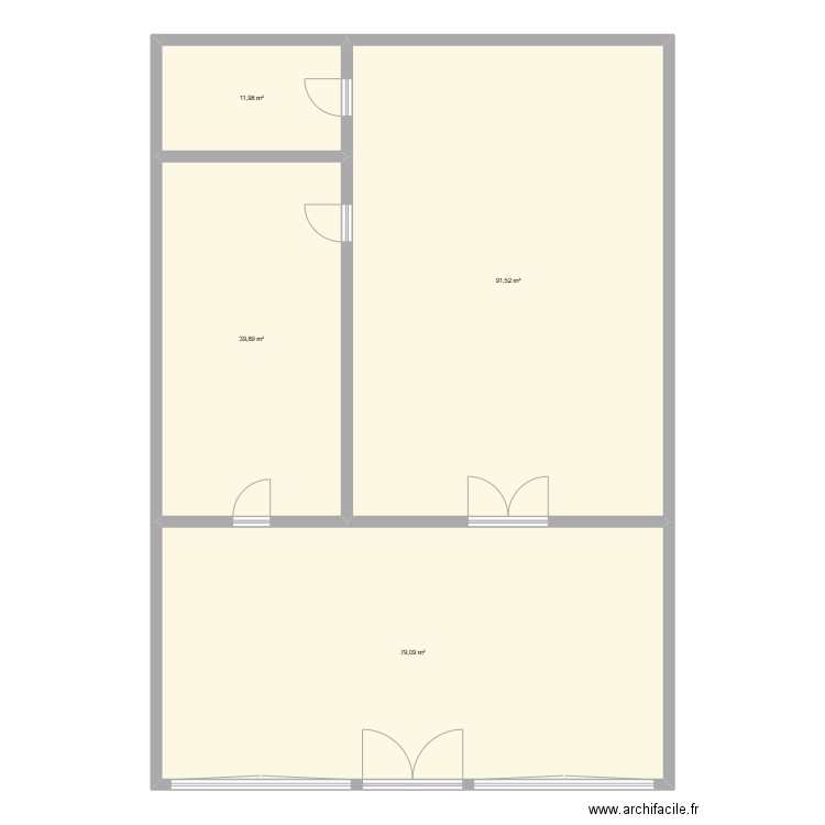 Carla pilate. Plan de 4 pièces et 222 m2
