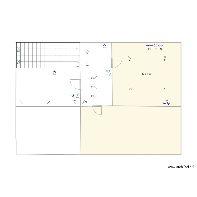 Sabrina 1ère étage. Plan de 2 pièces et 36 m2