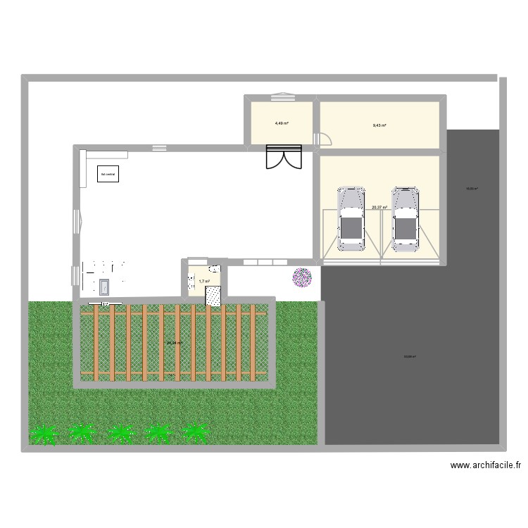 maison. Plan de 5 pièces et 60 m2
