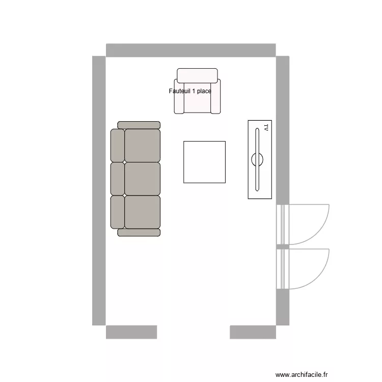 Salon max (avec divan 3 places et fauteuil et table et meuble télé). Plan de Salon max (avec divan 3 places et fauteuil et table et meuble télé). Plan de