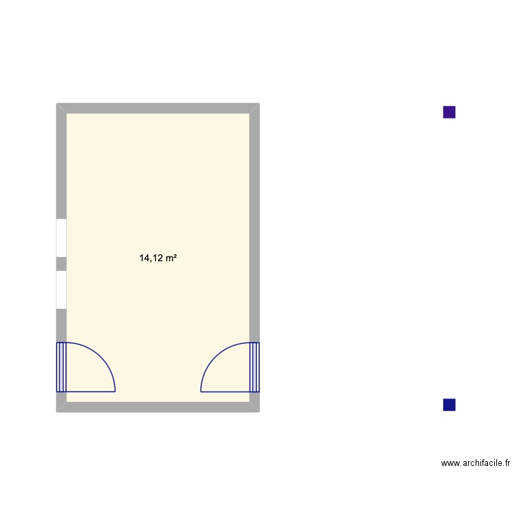 plan local. Plan de 1 pièce et 14 m2