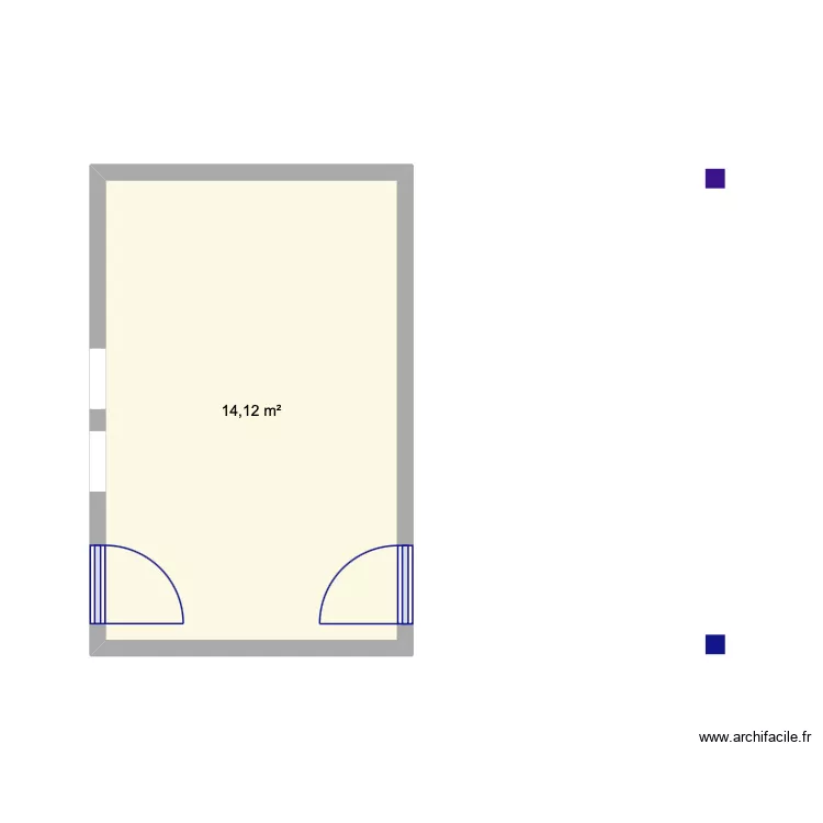 plan local. Plan de 1 pièce et 14 m²