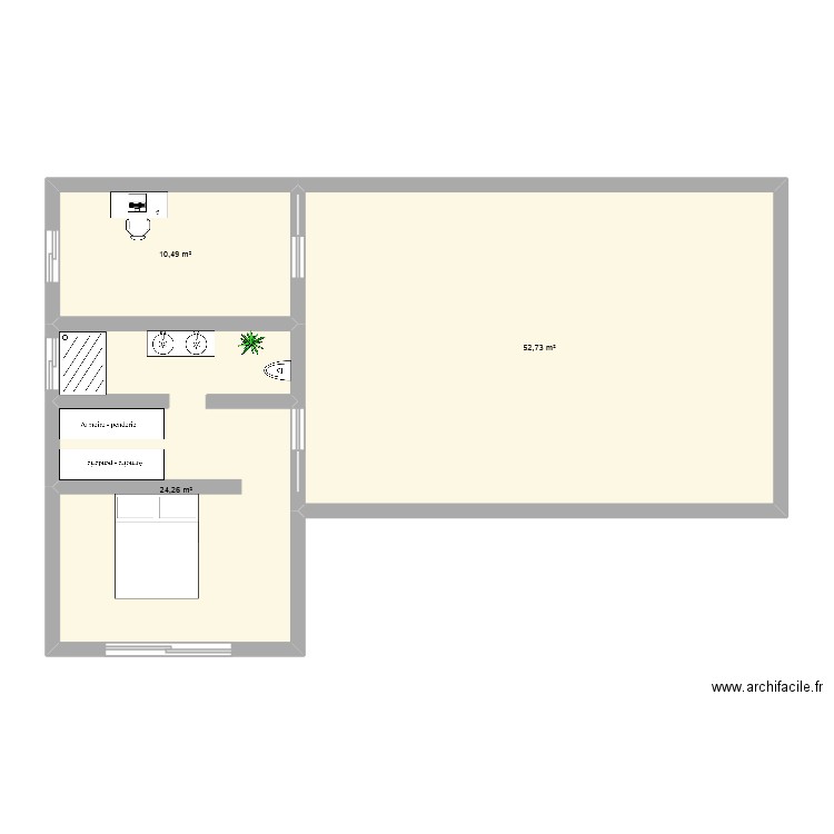 plan 3. Plan de 3 pièces et 87 m2