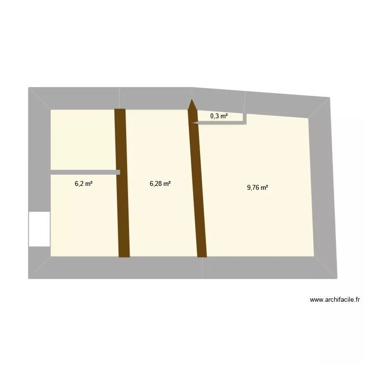 Trop. Plan de 4  et 23 m²