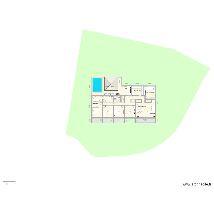 PLAN 1ERE LE NID 4.07.2025. Plan de 14 pièces et 194 m2