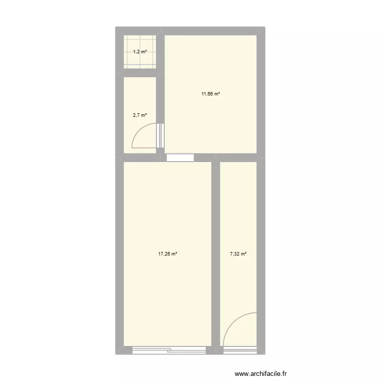 rdc. Plan de 5  et 40 m²