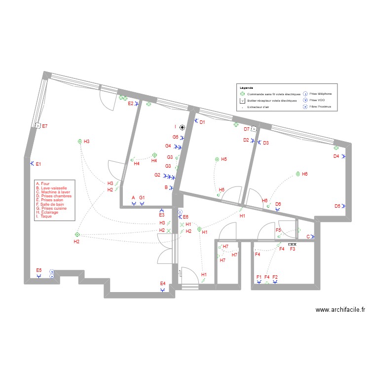 Plan de position Dodaine 2 mars 2025. Plan de 4 pièces et 107 m2