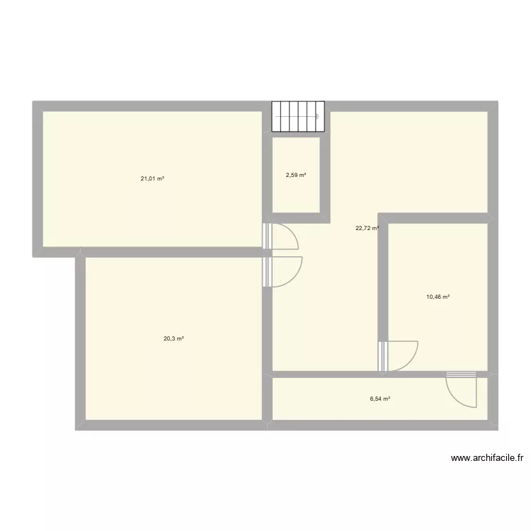 RDC BRUNO. Plan de 6  et 84 m²