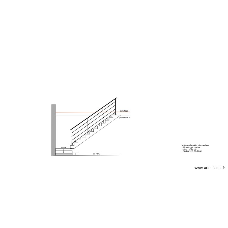 4/12/2025 escalier garde-corps horizontal. Plan de 0 pièce et 0 m2
