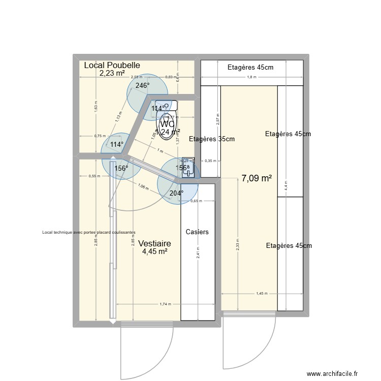 Martin 2. Plan de 5 pièces et 17 m2