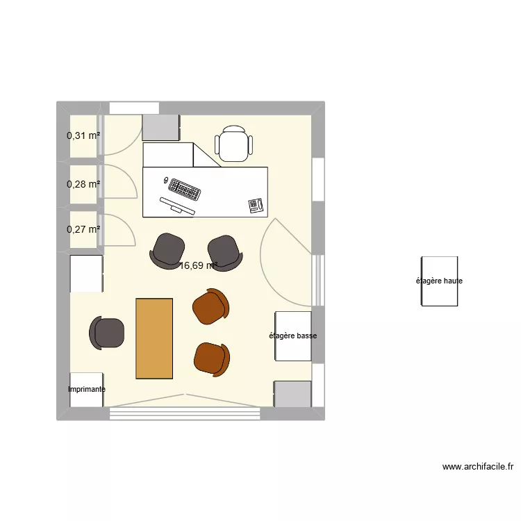 Bureau / accueil Clairi&egrave;re v2. Plan de 