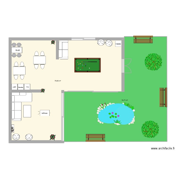 dernier plan. Plan de 2 pièces et 155 m2
