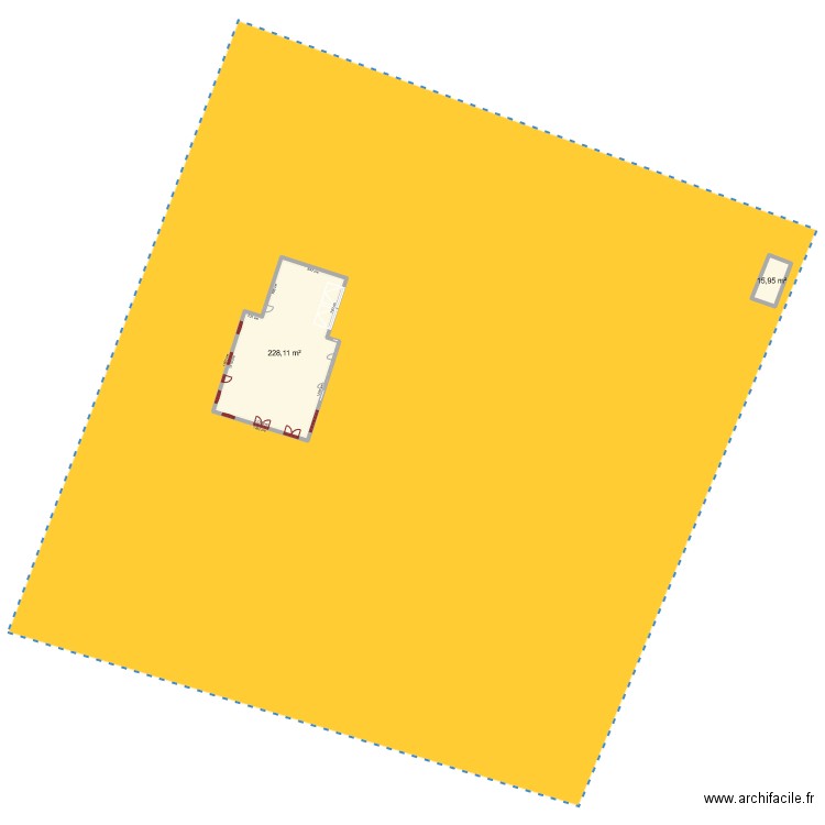 maison K Pujols. Plan de 2 pièces et 244 m2