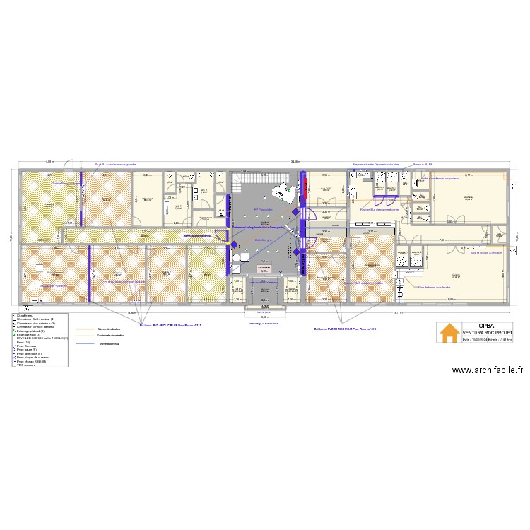 RDC  VENTURA PROJET PORTE 2. Plan de 38 pièces et 398 m2