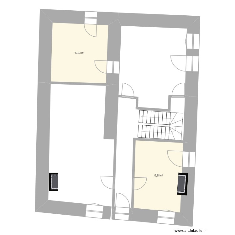 CellesSurBelle. Plan de 2 pièces et 27 m2