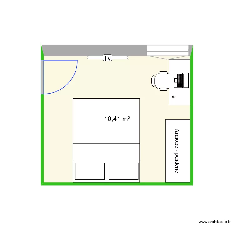 Chambre sous sol. Plan de 1 et 10 m² Chambre sous sol. Plan de 1 et 10 m²