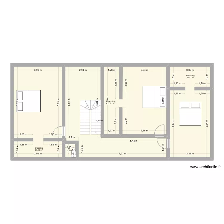 etage reve. Plan de 5  et 111 m²