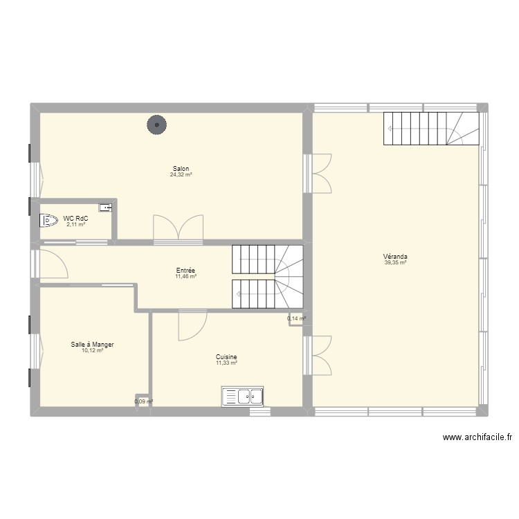 CSH 2021 RdC. Plan de 8 pièces et 99 m2