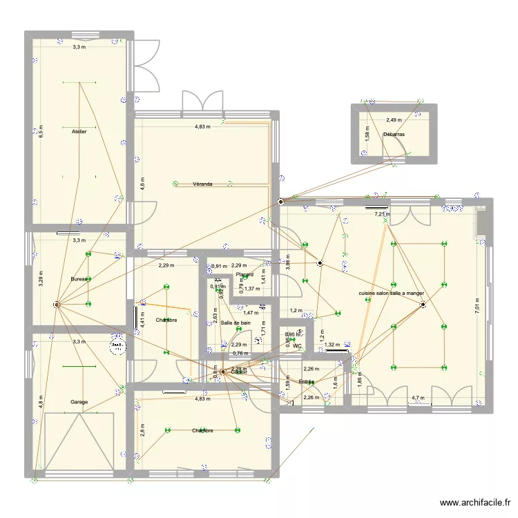 maison 3 lumiere. Plan de 13  et 156 m²