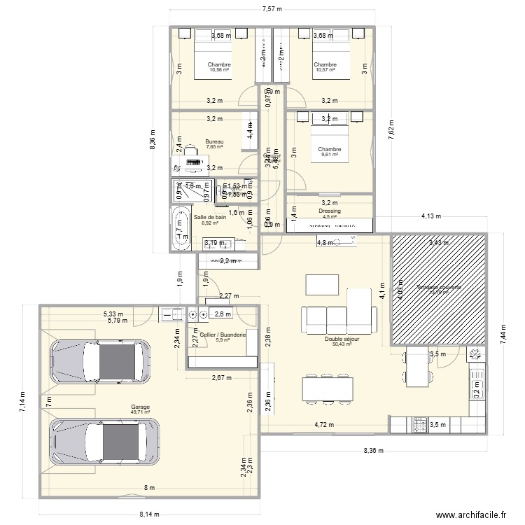 Maison v8. Plan de 12 pièces et 176 m2