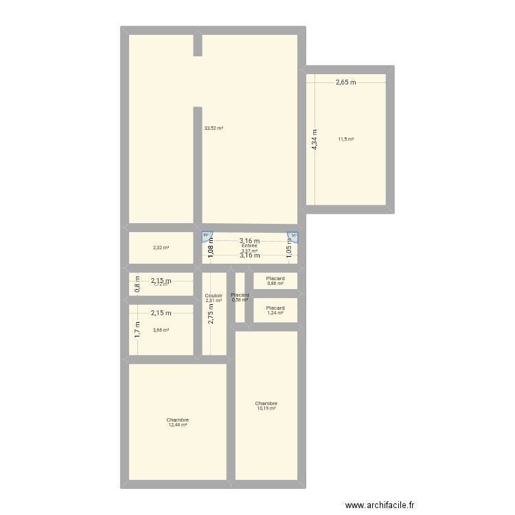 27 pirouette. Plan de 12 pièces et 84 m2