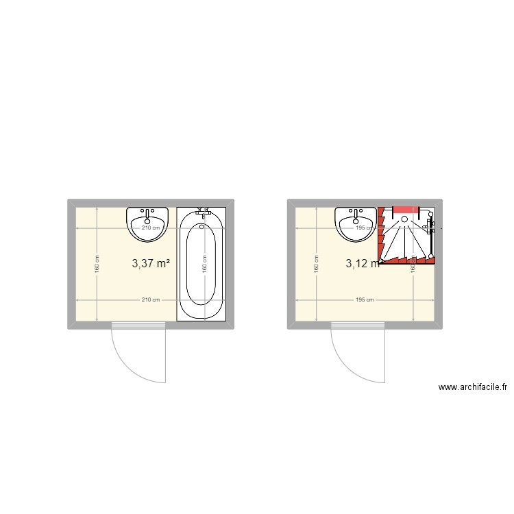 pedia. Plan de 2 pièces et 6 m2