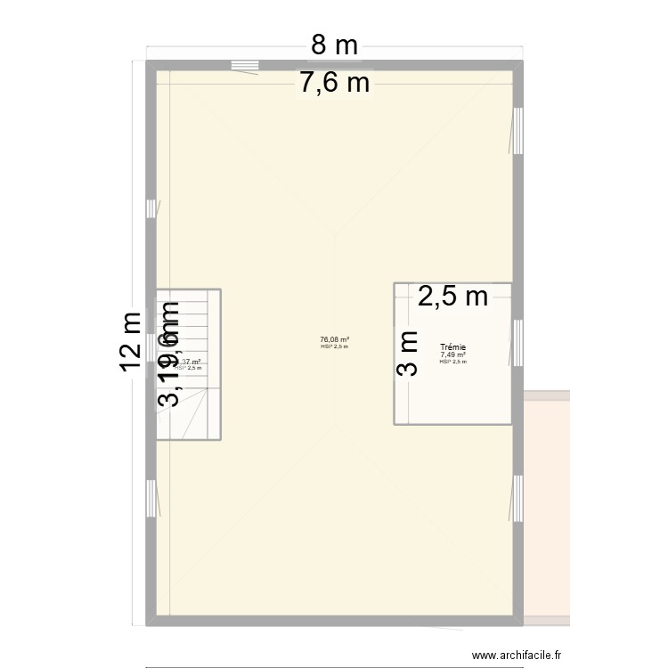 RDC VILLA JEANNOT. Plan de 5 pièces et 202 m2