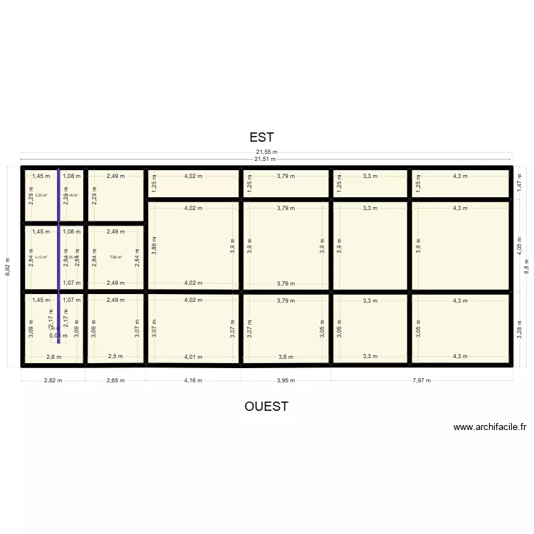 Fondatio principale existante. Plan de 