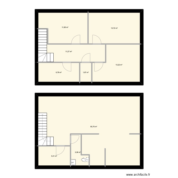 Flexanville. Plan de 9 pièces et 118 m2