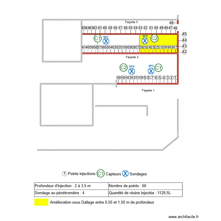 RIBEIRO. Plan de 4  et 23 m²